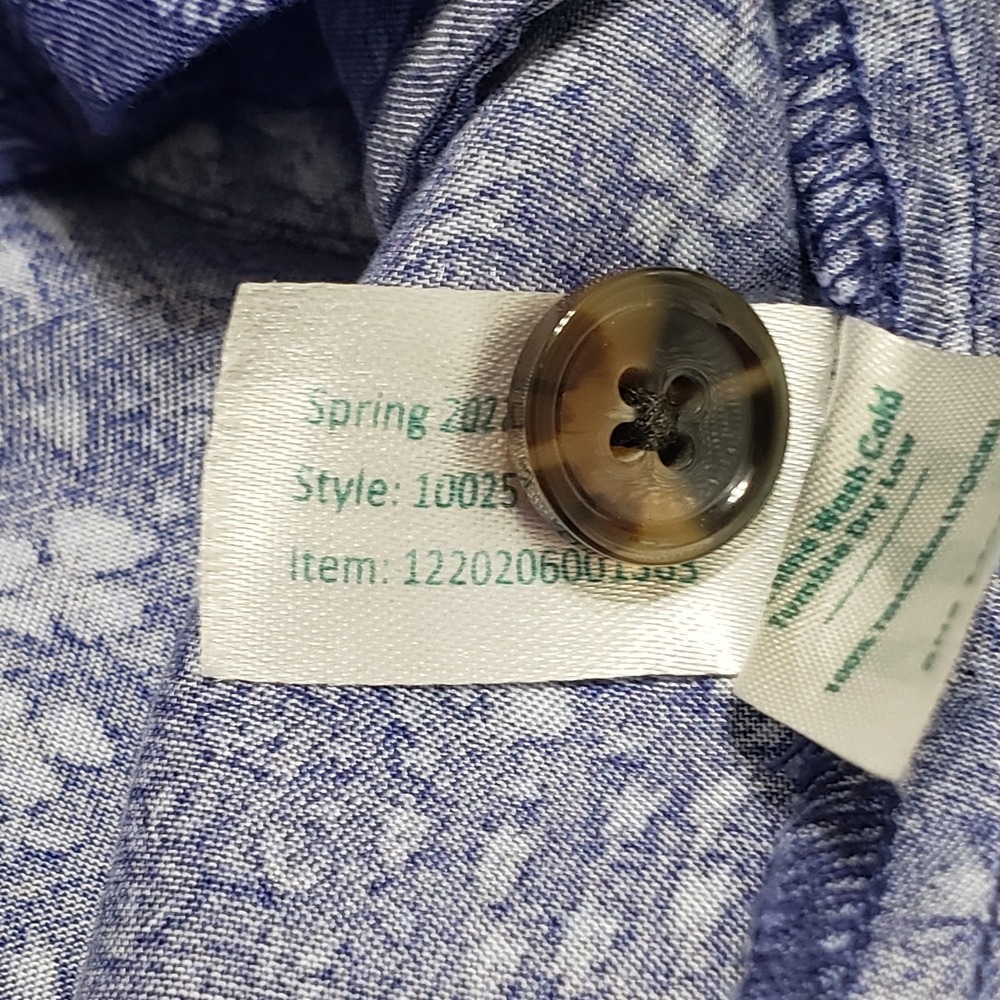 Marine Layer Camila Mini Dress Blue Ditsy Floral Sz XS Button Front Belted - Picture 7 of 12